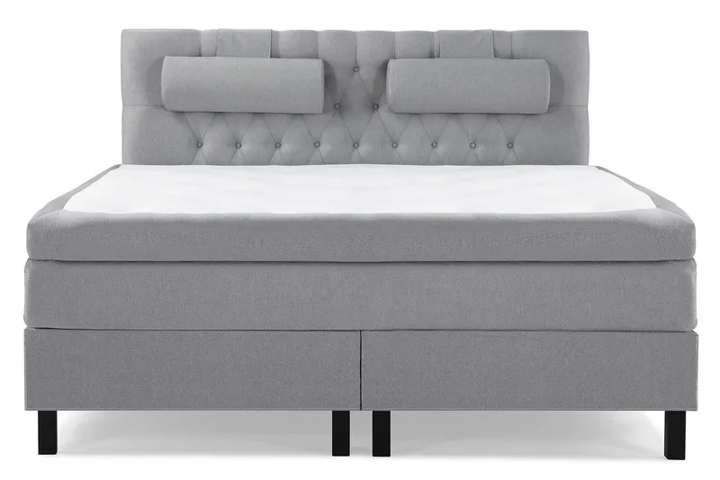 Lucky Komplett Sängpaket 160x200 Polyeter Diamant Sänggavel - Nackkudde Stor Mellangrå - Möbler - Säng - Komplett sängpaket