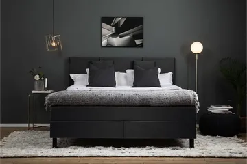 Lucky Komplett Sängpaket 160x200 Polyeter Slät - Nackkudde Liten Svart/Grå - Möbler - Säng - Komplett sängpaket