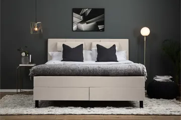 Lucky Komplett Sängpaket 180x200 Skum Slät Sänggavel - Beige - Möbler - Säng - Kontinentalsäng