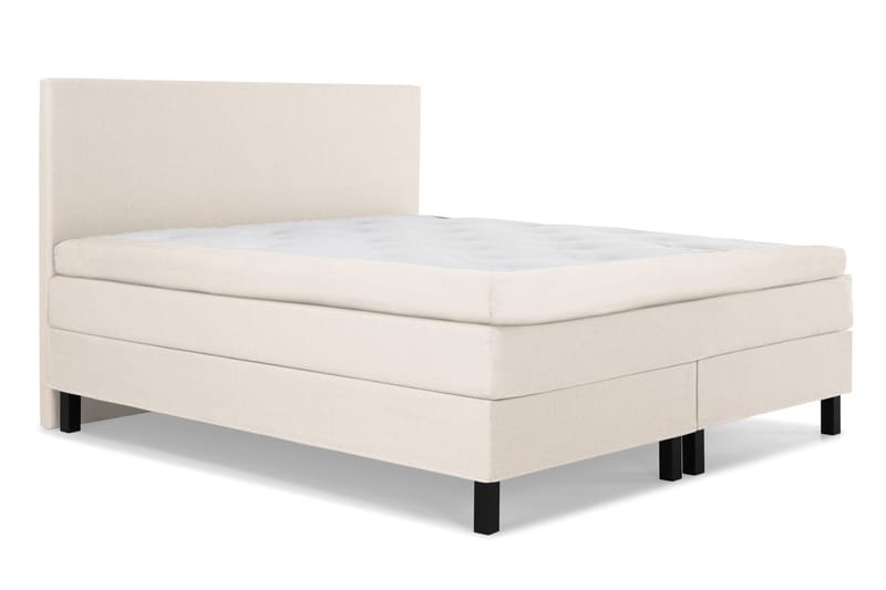 Lucky Komplett Sängpaket 180x200 Polyeter Slät Sänggavel - Beige - Möbler - Säng - Kontinentalsäng