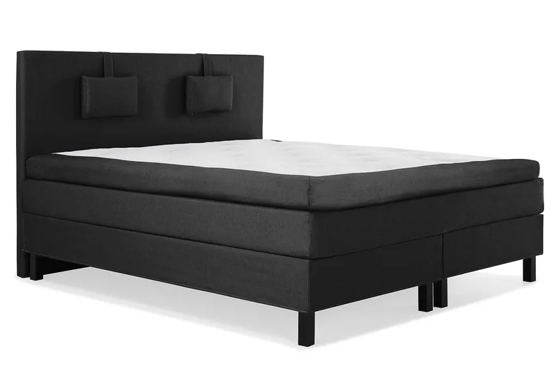 Lucky Komplett Sängpaket 180x200 Polyeter Slät - Nackkudde Liten Svart/Grå - Möbler - Säng - Komplett sängpaket