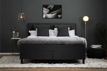 Lucky Komplett Sängpaket 180x200 Polyeter Slät - Nackkudde Stor Svart/Grå - Möbler - Säng - Komplett sängpaket