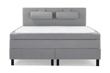 Lucky Komplett Sängpaket 180x200 Polyeter Slät Sänggavel - Nackkudde Stor Mellangrå - Möbler - Säng - Komplett sängpaket