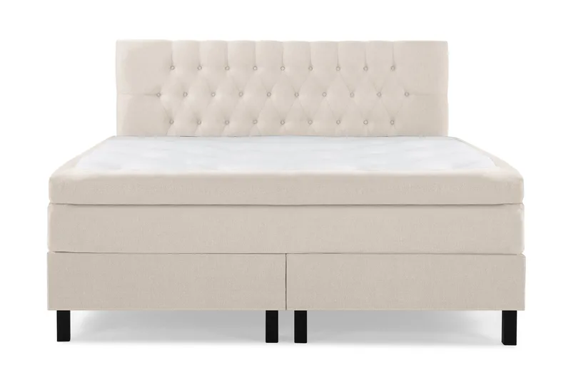 Lucky Komplett Sängpaket 180x200 Polyeter Diamant Sänggavel - Beige - Möbler - Säng - Kontinentalsäng