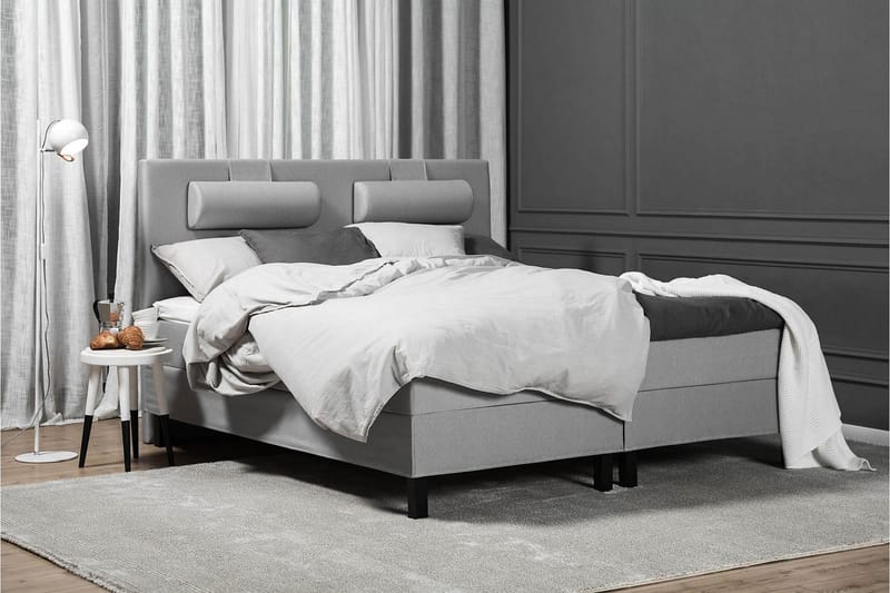 Lucky Komplett Sängpaket 180x200 Polyeter Slät - Nackkudde Liten Mellangrå - Möbler - Säng - Komplett sängpaket