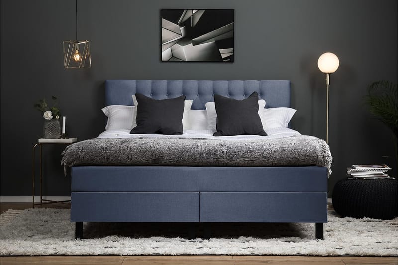 Lucky Komplett Sängpaket 180x200 Polyeter Diamant - Mörkblå - Möbler - Säng - Komplett sängpaket