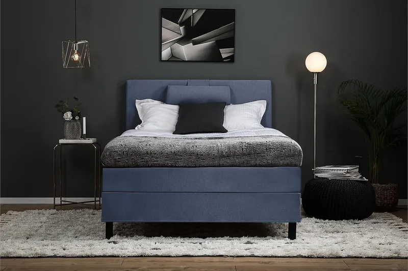 Lucky Kontinentalsäng 120x200 cm - Mörkblå - Möbler - Säng - Komplett sängpaket