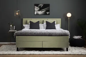 Lucky Sängpaket 150x200 SkumSlät Sänggavel Nackkudde - Nackkudde Stor Grön - Möbler - Säng - Kontinentalsäng