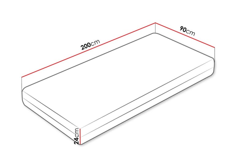 Freda Resårmadrass 90x200 cm - Vit - Möbler - Säng - Madrasser - Resårmadrass & resårbotten