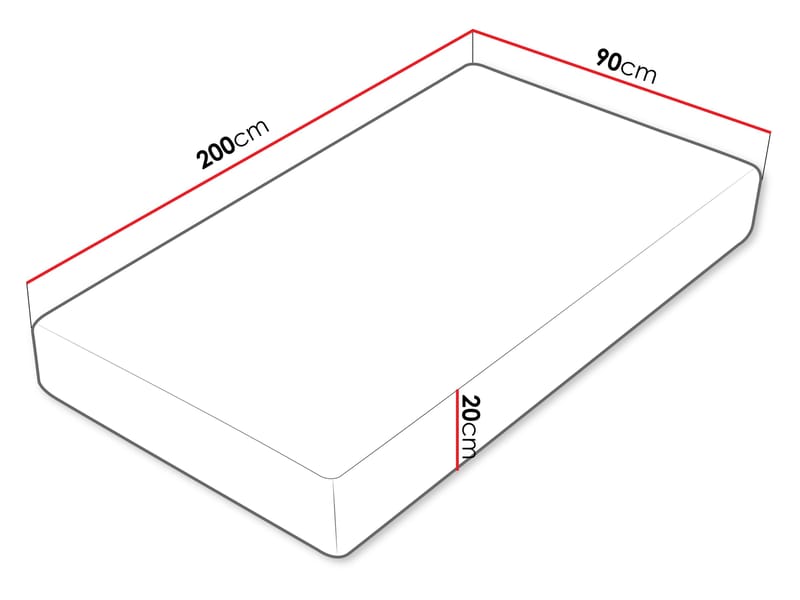 Hovik Skummadrass soft 90x200 cm - vit - Möbler - Säng - Madrasser - Skummadrass