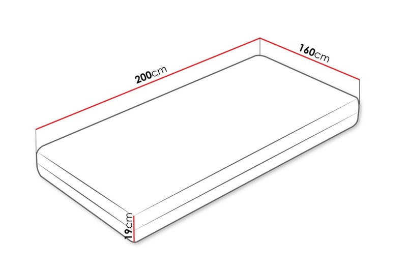 Milleryr Skummadrass 160x200 cm - Vit - Möbler - Säng - Madrasser - Skummadrass