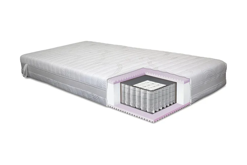 Lowell Resårmadrass 140x200 Fast, Vit