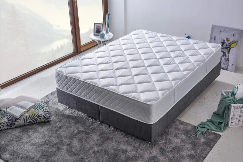 Resårmadrass 150x200 cm - Vit - Möbler - Säng - Madrasser - Resårmadrass & resårbotten