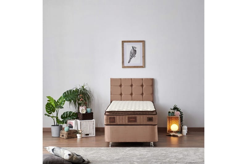 Resårmadrass 90x190 cm - Vit/Brun - Möbler - Säng - Madrasser - Resårmadrass & resårbotten