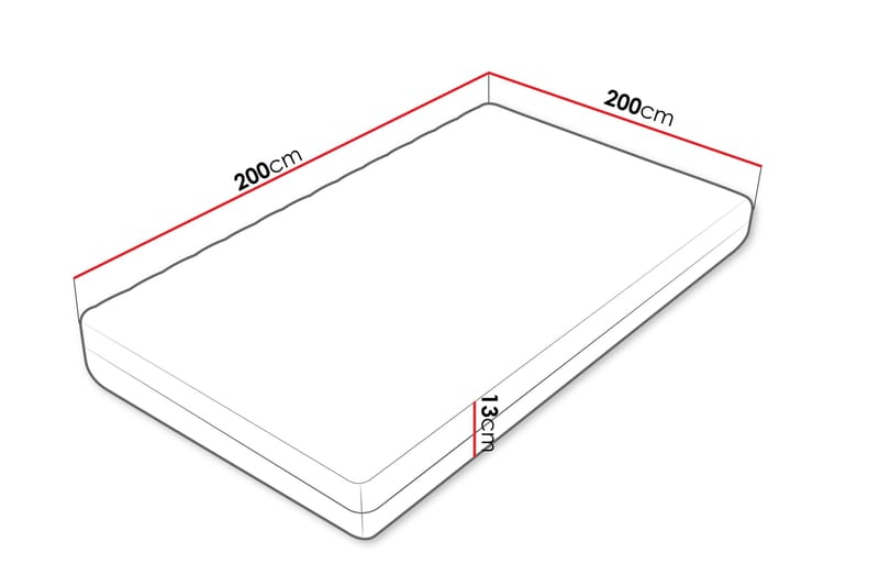 Unona Skummadrass 200x200 cm med Fasthetsgrad Medium - Vit - Möbler - Säng - Madrasser - Skummadrass