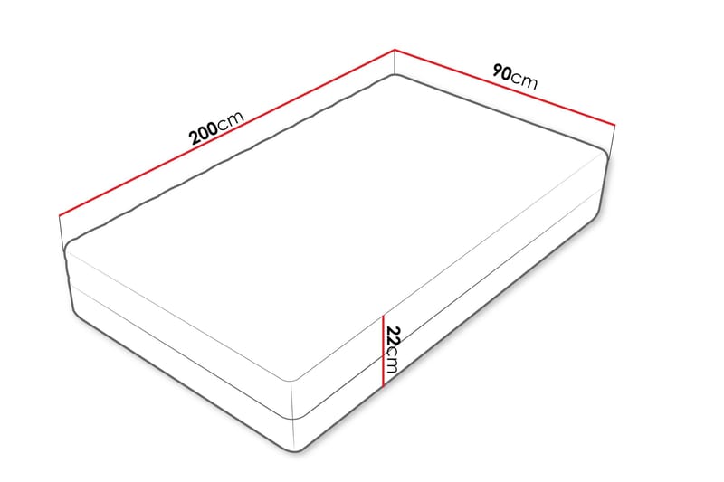 Unona Skummadrass 90x200 cm med Fasthetsgrad Medium - Vit - Möbler - Säng - Madrasser - Skummadrass