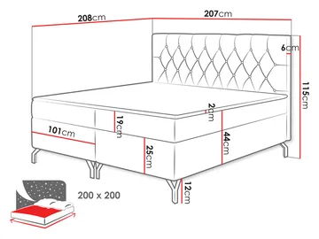 Mavik Sängpaket Kontinentalsäng med förvaring 200x200 cm - beige - Möbler - Säng - Kontinentalsäng
