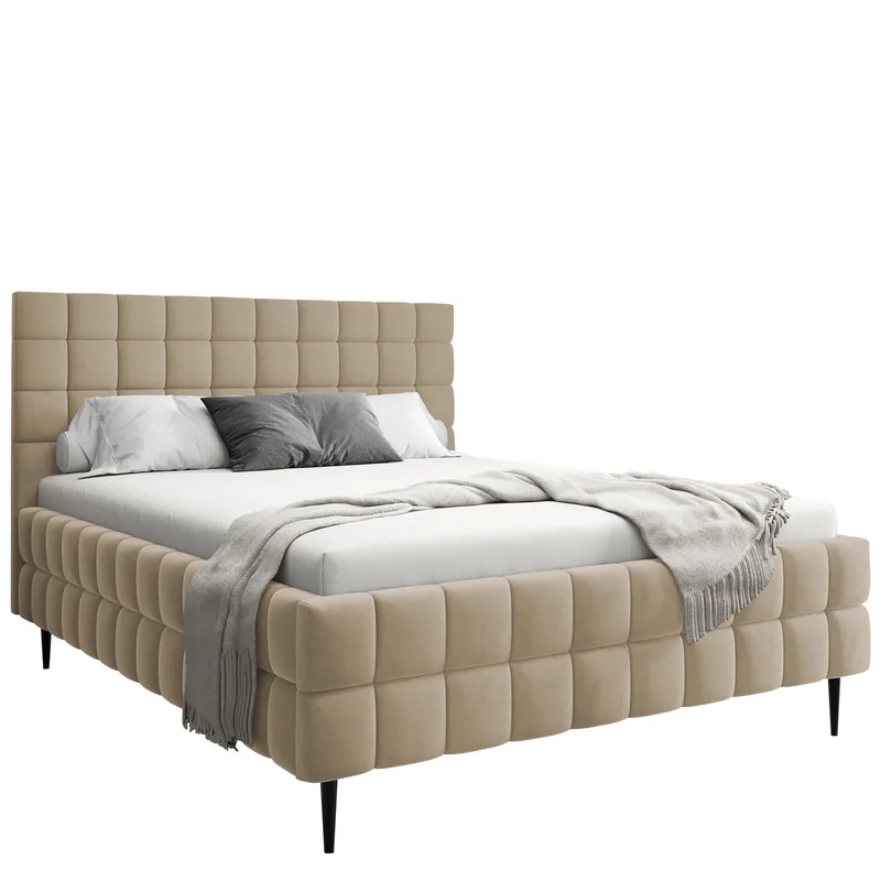 Morke Sängram med förvaring 140x200 cm - beige - Möbler - Säng - Sängram & sängstomme