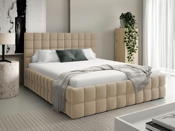 Morke Sängram med förvaring 140x200 cm - beige - Möbler - Säng - Sängram & sängstomme