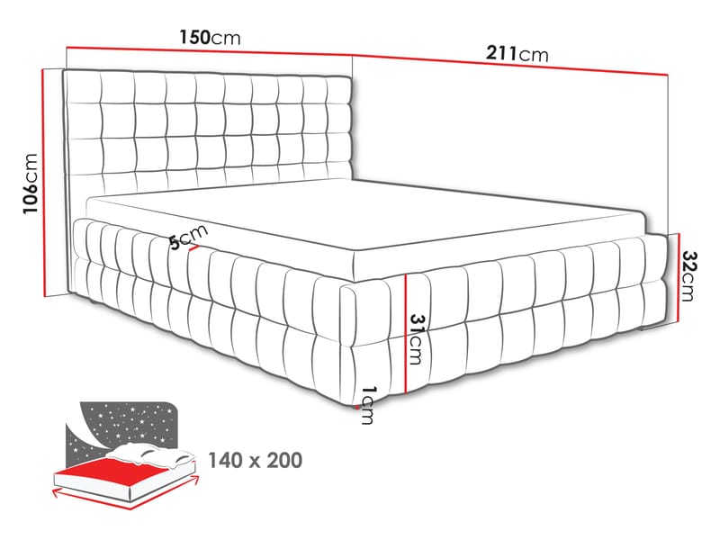Morke Sängram med förvaring 140x200 cm - grön - Möbler - Säng - Sängram & sängstomme