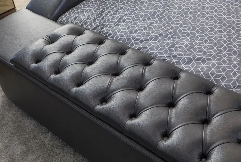 Olyvan Sängpaket med bänk och förvaring 250x290 cm Konstläder - Svart - Möbler - Säng - Sängram & sängstomme