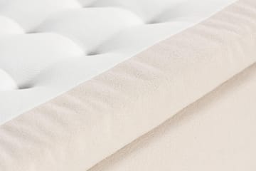 Oslo Lyx Sängpaket Boucle 140x200 Djuphäftad gavel - Ljusbeige - Möbler - Säng - Kontinentalsäng