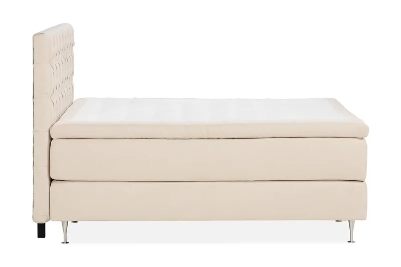 Oslo Lyx Sängpaket Boucle 160x200 Djuphäftad gavel - Ljusbeige - Möbler - Säng - Kontinentalsäng