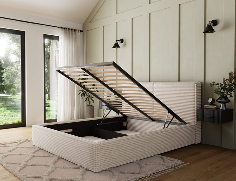 Pesillo Sängram med förvaring 160x200 cm - svart - Möbler - Säng - Sängram & sängstomme