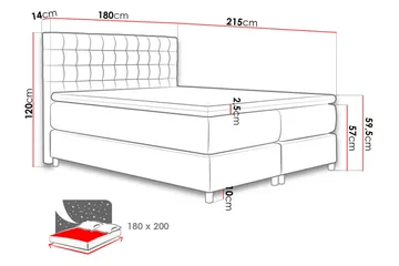Plevoll Kontinentalsäng 180x200  Mörkgrå - Mörkgrå - Möbler - Säng - Kontinentalsäng