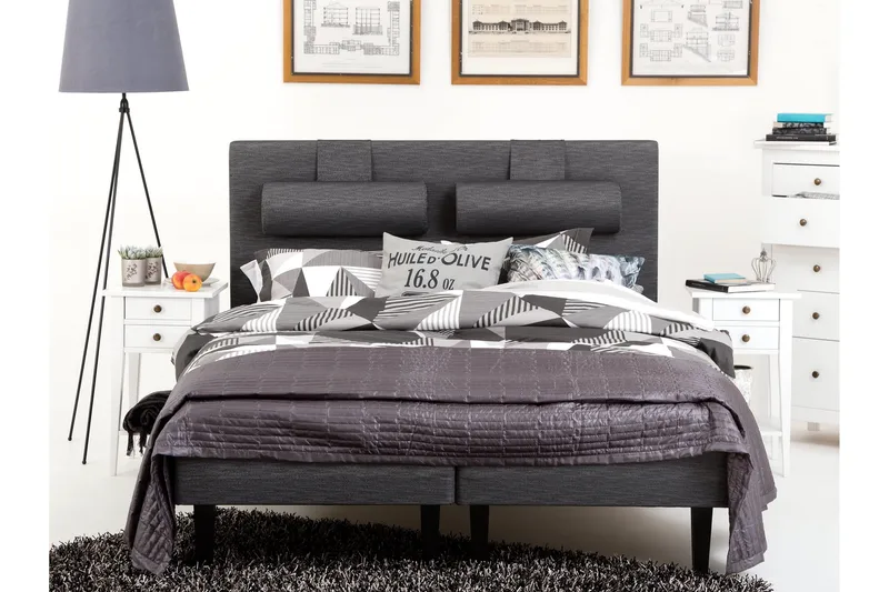Prime Komplett Sängpaket 160x200 cm - Mörkgrå - Möbler - Säng - Komplett sängpaket