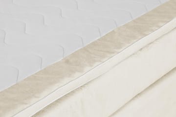 Princess Komplett Sängpaket – Kontinentalsäng 160x200 cm i Tyg med Sänggavel + Bäddmadrass med Fasthetsgrad Medium - Beige - Möbler - Säng - Komplett sängpaket
