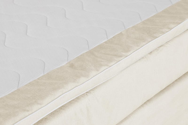 Princess Komplett Sängpaket – Kontinentalsäng 160x200 cm i Tyg med Sänggavel + Bäddmadrass med Fasthetsgrad Medium - Beige - Möbler - Säng - Komplett sängpaket