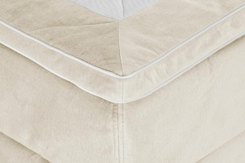 Princess Komplett Sängpaket – Kontinentalsäng 160x200 cm i Tyg med Sänggavel + Bäddmadrass med Fasthetsgrad Medium - Beige - Möbler - Säng - Komplett sängpaket