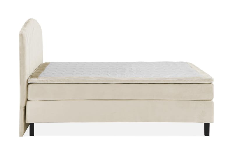 Princess Komplett Sängpaket – Kontinentalsäng 160x200 cm i Tyg med Sänggavel + Bäddmadrass med Fasthetsgrad Medium - Beige - Möbler - Säng - Komplett sängpaket