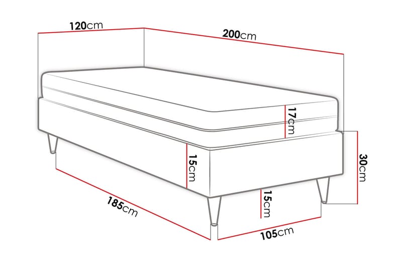 Adeliza Ramsäng 120x200 cm - Sammet/Ljusgrön/Trä/Metall - Möbler - Säng - Ramsäng