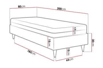 Adeliza Ramsäng 80x200 cm - Sammet/Beige/Trä/Metall - Möbler - Säng - Ramsäng