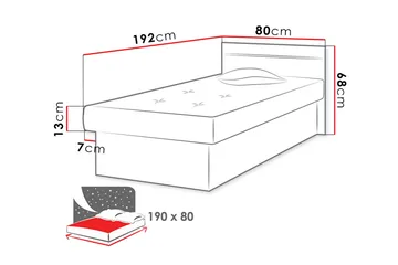Berta Ramsäng 192x80x68 cm - Vit - Möbler - Säng - Komplett sängpaket