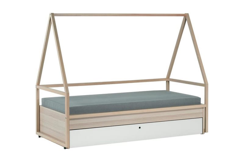 Spot Säng 90x200 cm Trä/Natur/Vit - VOX - Möbler - Säng - Sängram & sängstomme