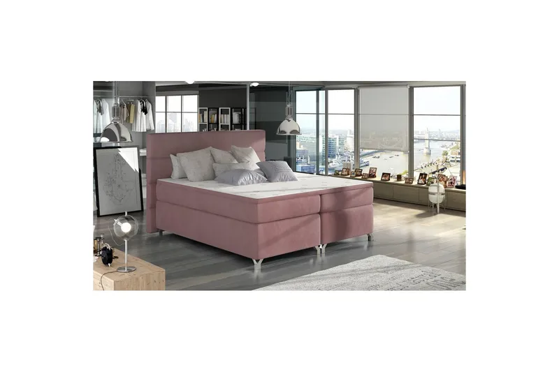 Resårbotten Eltap Amadeo, Mat Velvet 63, Rosa, 140x200 cm