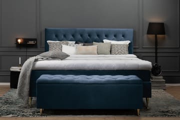 Royal Velvet Komplett Sängpaket 180x200 cm - Mörkblå med Höga Guldben - Möbler - Säng - Komplett sängpaket