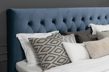Royal Velvet Komplett Sängpaket 180x200 cm - Mörkblå med Höga Guldben - Möbler - Säng - Komplett sängpaket