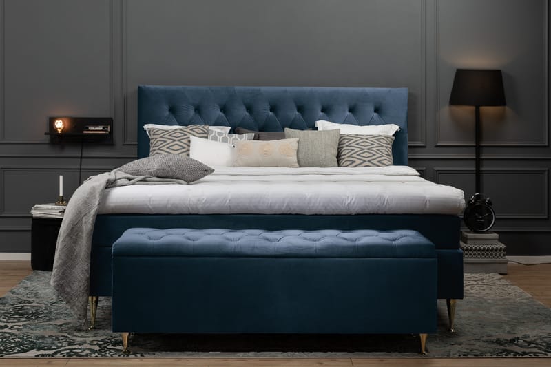 Royal Velvet Kontinentalsäng 160x200 cm - Mörkblå - Möbler - Säng - Komplett sängpaket