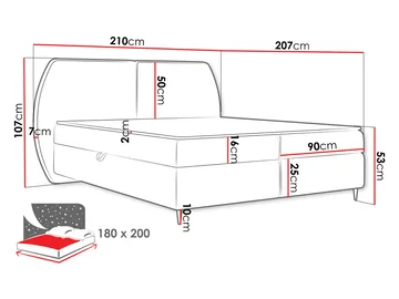 Rynricon Sängpaket Kontinentalsäng 180x200 cm - Grå - Möbler - Säng - Komplett sängpaket