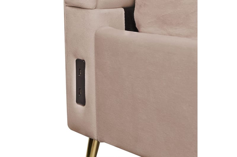 Säng med lamellram Miribel - Taupe, guld, 160x200 cm - Möbler - Säng - Sängram & sängstomme
