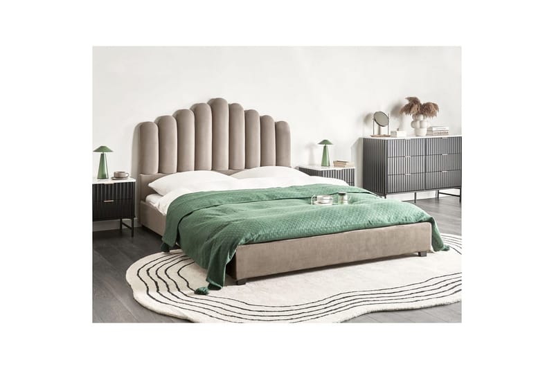 Säng med lamellram Vincennes - Taupe, svart, 160x200 cm - Möbler - Säng - Sängram & sängstomme