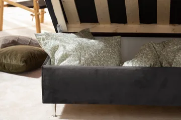 Alessia Komplett Sängpaket med Förvaring LED-belysning 180x200 cm - Mörkgrå Sammet - Möbler - Säng - Sängar med förvaring