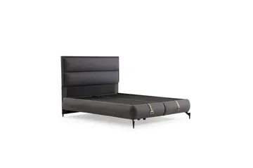 Sängbotten & Sänggavel för Enkel Säng Springsure Mörkgrå - 100 x 41 x 200 cm - Möbler - Säng - Sängram & sängstomme