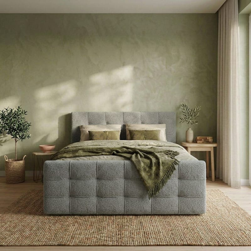 Sängpaket Kontinentalsäng Elvros 180x200 cm med Lyftförvaring - Grå / betonggrå - Möbler - Säng - Kontinentalsäng