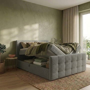 Sängpaket Kontinentalsäng Elvros 180x200 cm med Lyftförvaring - Grå / betonggrå - Möbler - Säng - Kontinentalsäng