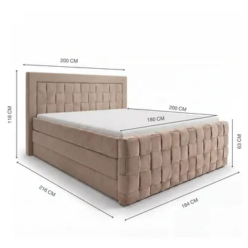 Sängpaket Kontinentalsäng Ryven 140x200 cm med Lyftförvaring - varm beige/latte - Möbler - Säng - Kontinentalsäng